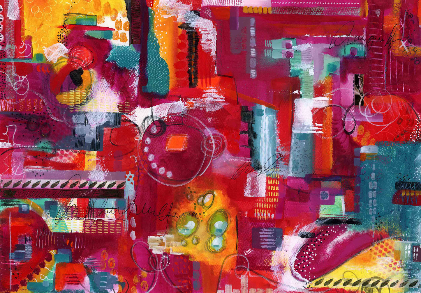 Pink Fusion (Framed) | Original Abstract Art